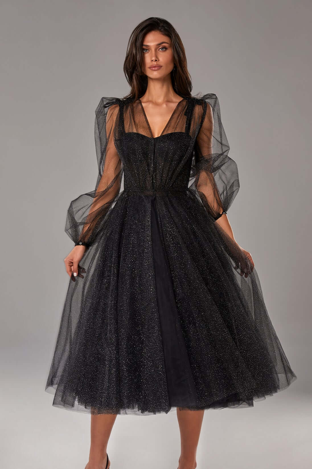 glitter black dress
